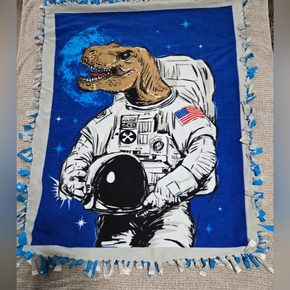Major Rex Dinosaur Astronaut Fleece Blanket 52in. X 42in.